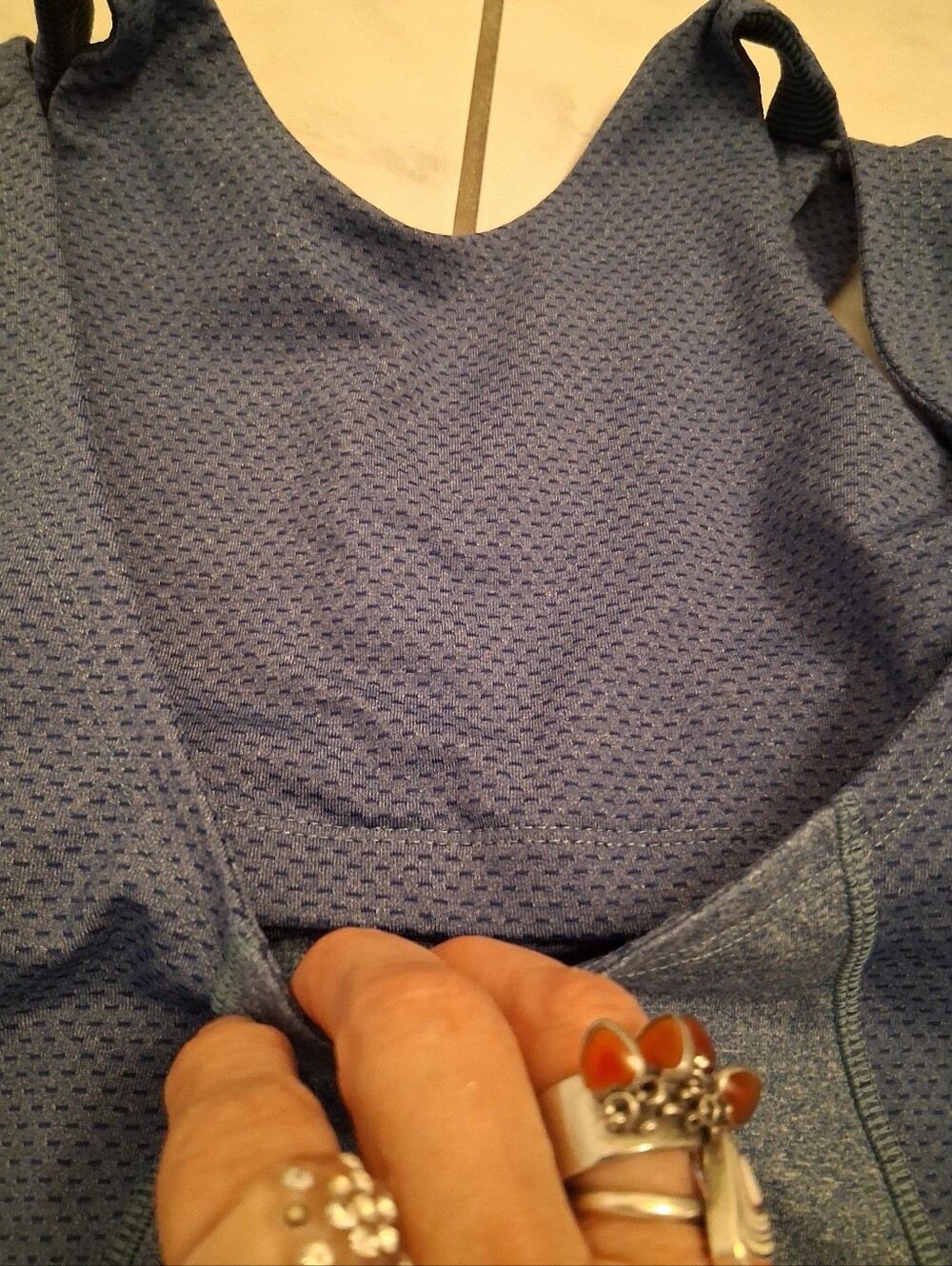 Lole Blue Racerback Mesh-Back Sports Tank - Picture 4 of 4